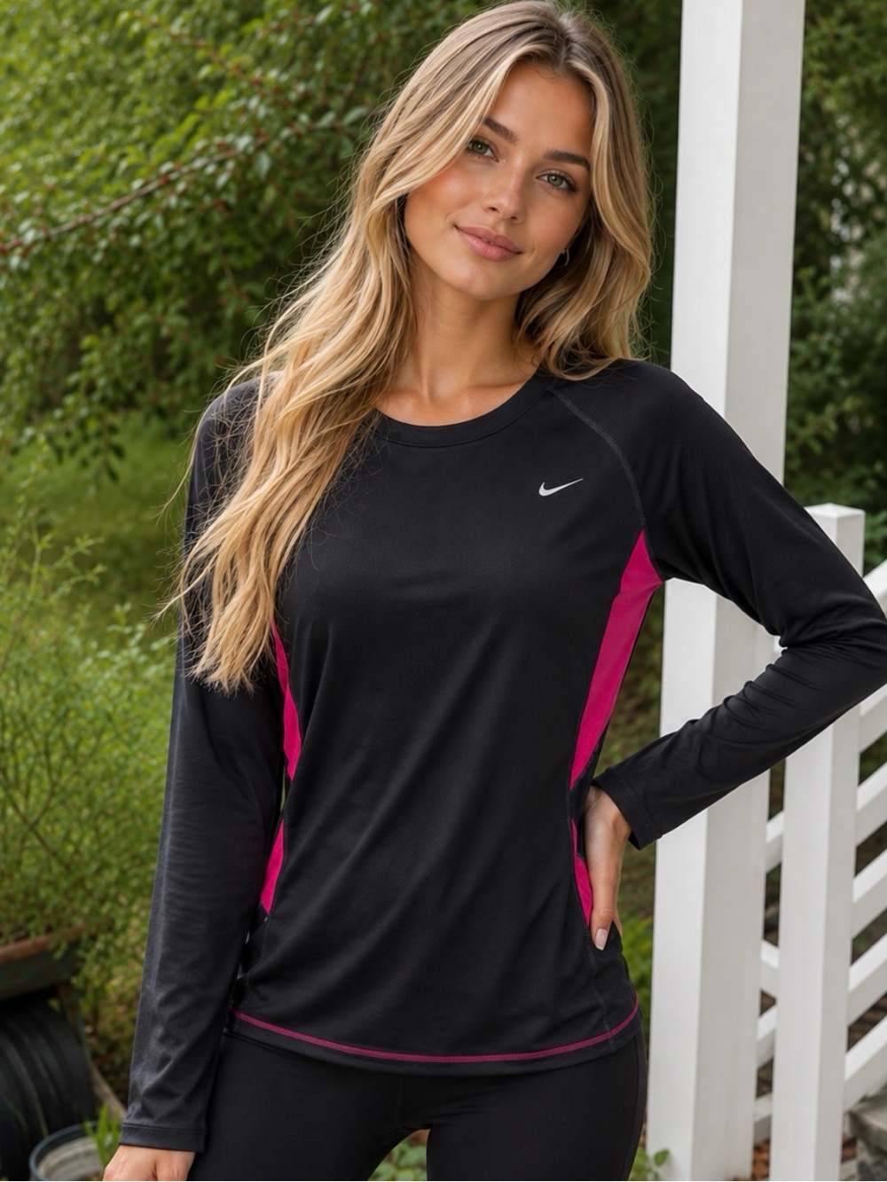 Nike Dri-FIT Performance Top in black and Pink